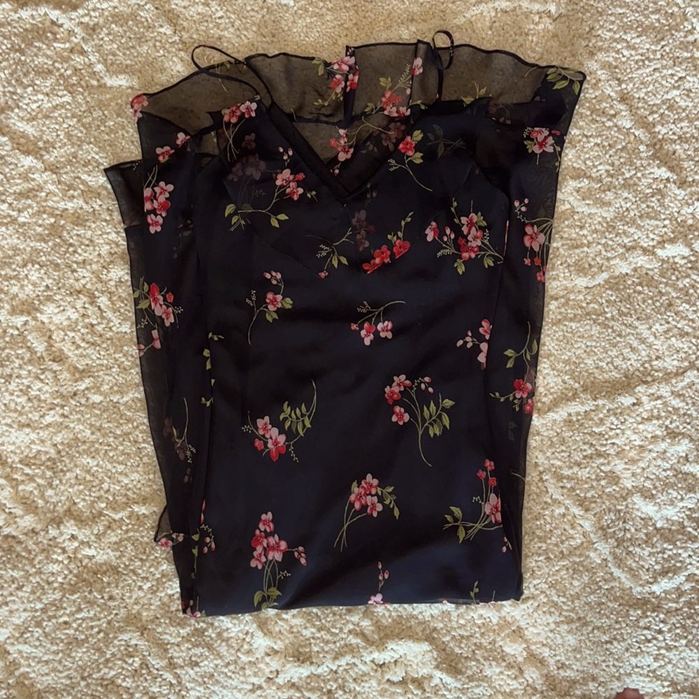 vintage cherry blossom slip dress